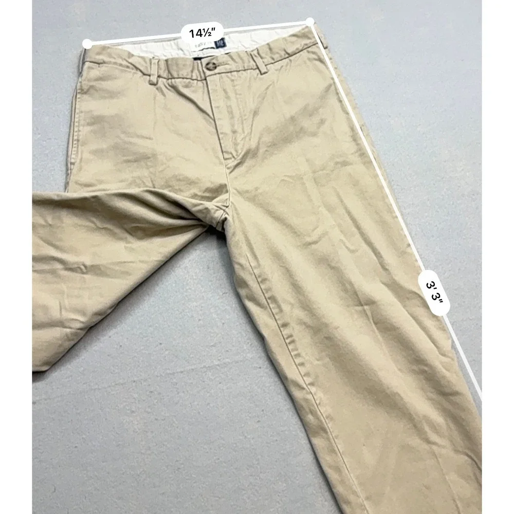 Gap Kids Easy Fit Chino Pants Khaki Tan Size 14 Husky Cotton Twill 303031